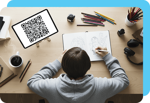QR code business card for graphic artists and illustrators