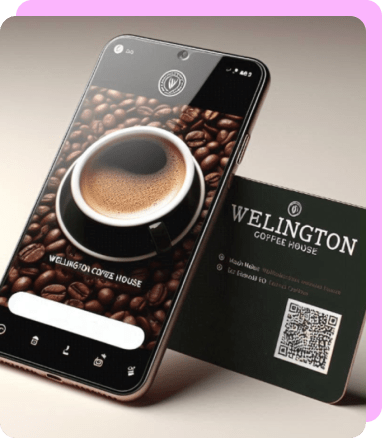 coffee shop qr code card