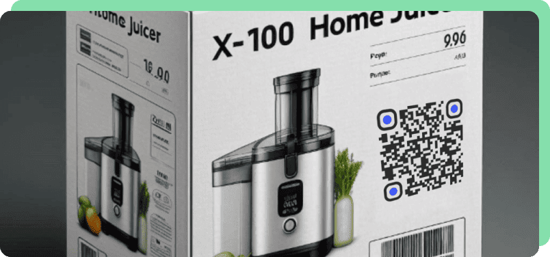 home juicer qr code packaging