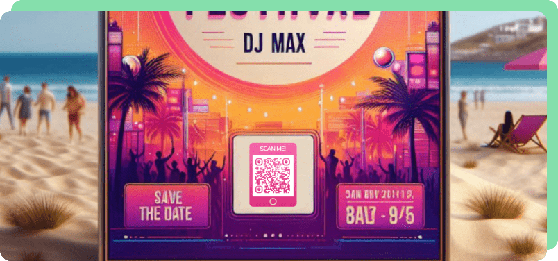 beach festival qr code poster