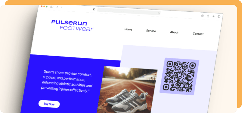 footwear qr code on website