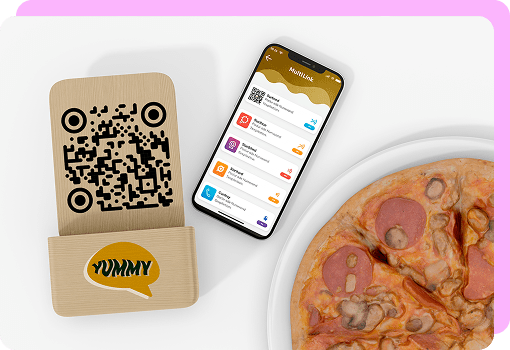 List of links qr code for restaurants and cafes
